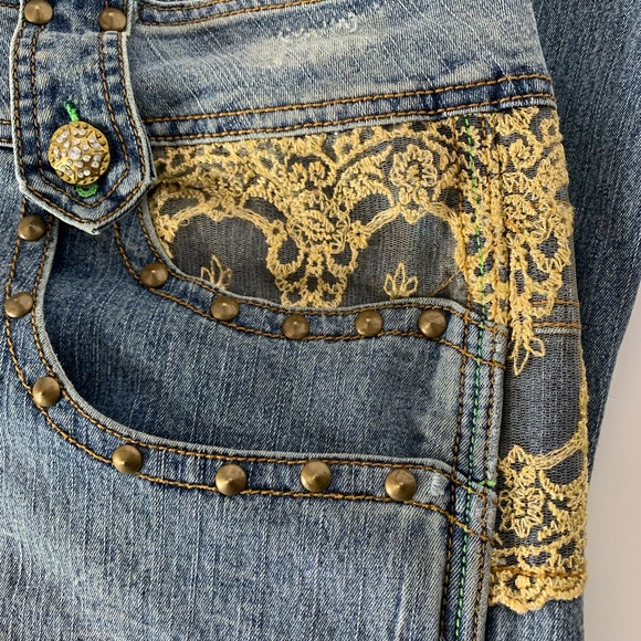 Lazer Jeans Denim - 🔥 Lazer Jeans with Lace, Bling Studs Boot Cut 18
